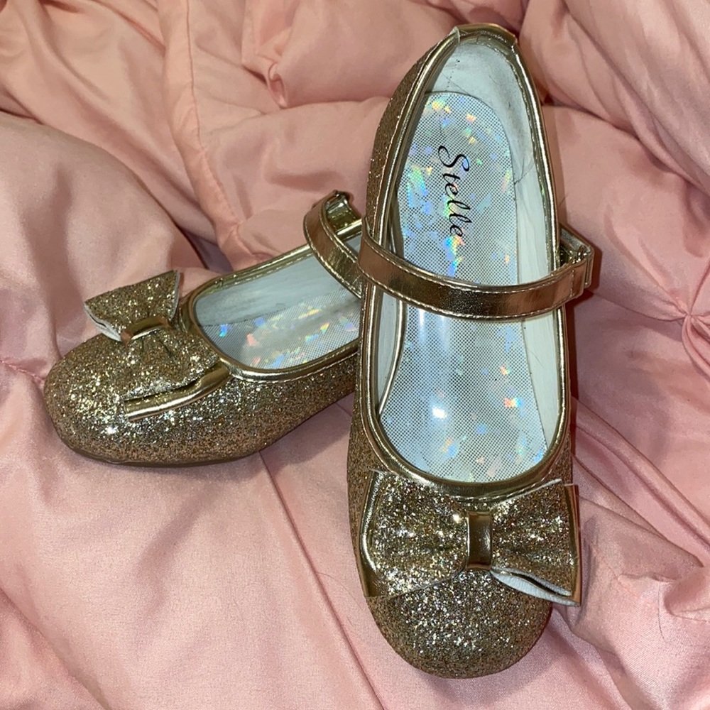 Stelle Girls Mary Jane Glitter Low Heel Shoes